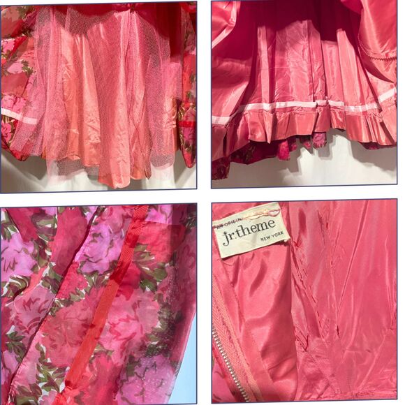Vintage 1950s Sleeveless Red Pink Floral Swing Dress - Picture 8 of 15